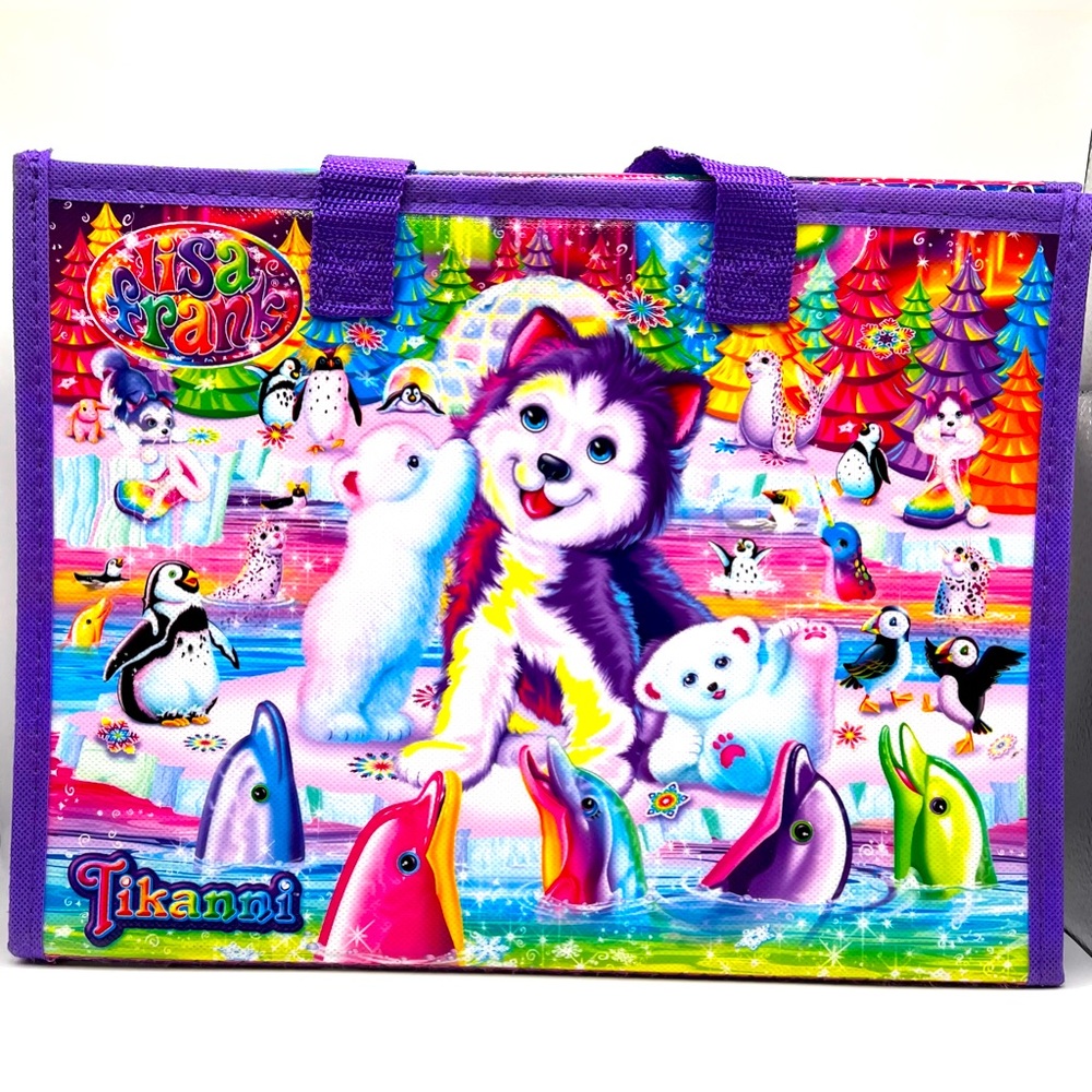 Lisa Frank Tikanni Colorful Trifold Portfolio Binder 4 Interior Pockets 13x10x1"